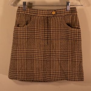 Wool Lined High Wasted Skirt